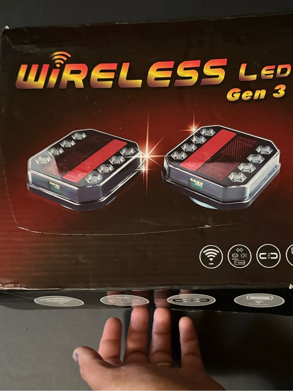 Wireless LED Gen 3 Wireless LED Warning Lights - Black/Red